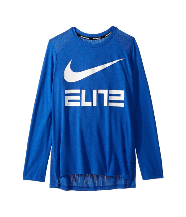 Nike Boys Dry Elite Basketball Long Sleeve Top Big Kid LG