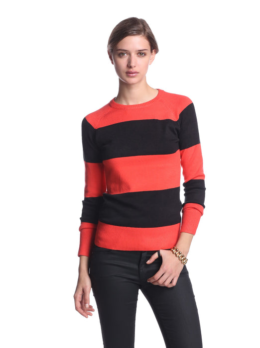 French Connection Babysoft Thick Stripe Sweater Favela Red/Black LG