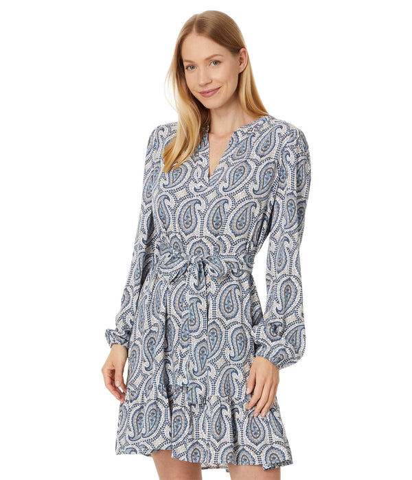 Tommy Hilfiger Paisley Band Collar Dress Ivory Multi XS