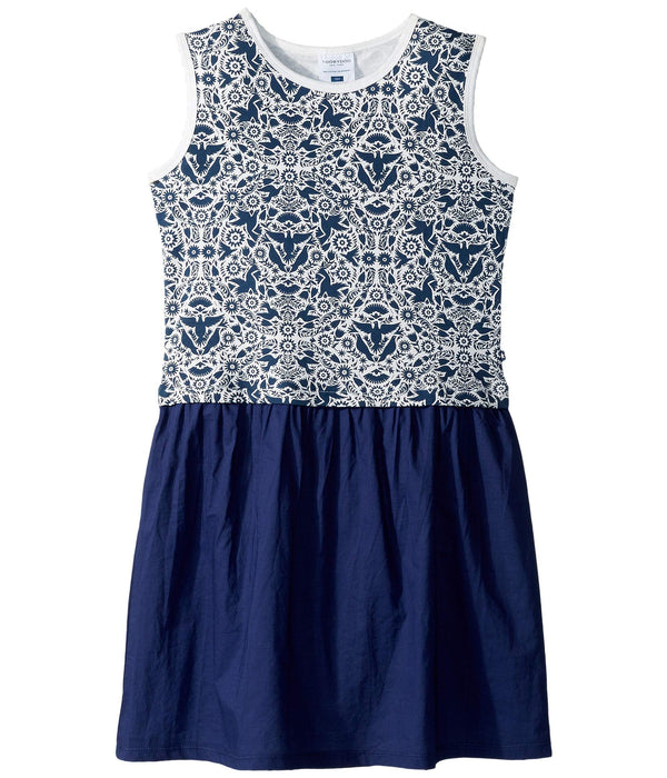 Toobydoo Girls Tank Dress (Toddler/Little Kids/Big Kids) Navy Print 10 Big Kid