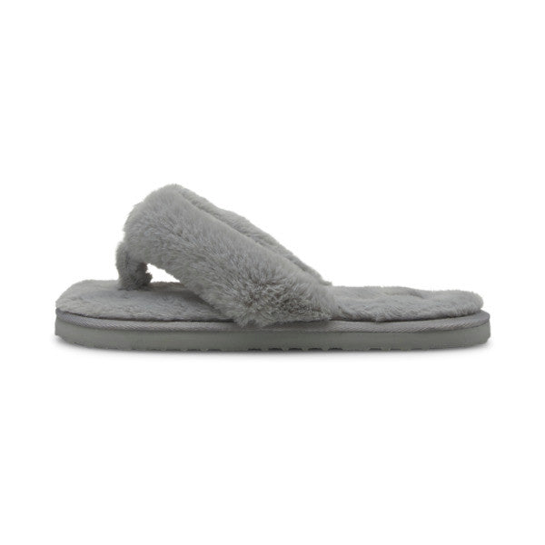 PUMA Womens Fluff Flip Flops Athletic Sandals Casual - Grey - Size 9 M