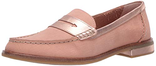 Sperry Seaport Penny PlushWave Loafer, Metallic Leather, Blush, 6 M