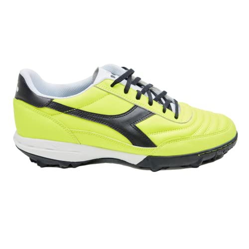 Diadora Calcetto LT Turf Soccer Shoe, Yellow/Black, 9.5 US