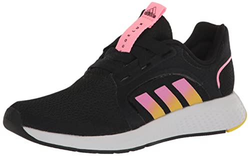 adidas Women's Edge Lux 5 Running Shoe, Black/Beam Pink/Beam Yellow, 6.5