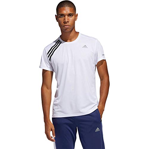 adidas Men's Own The Run Tee, White/Black, Small