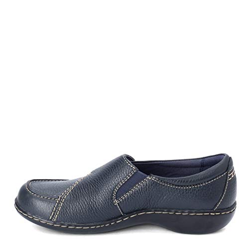 Clarks womens Ashland Lane Q Slip On Loafer, Navy, 6 X-Wide US