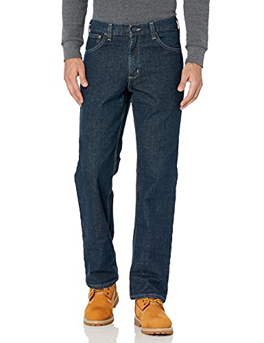 Carhartt Men's Flame-Resistant Rugged Flex Jean, Deep Indigo Wash, 32 x 36