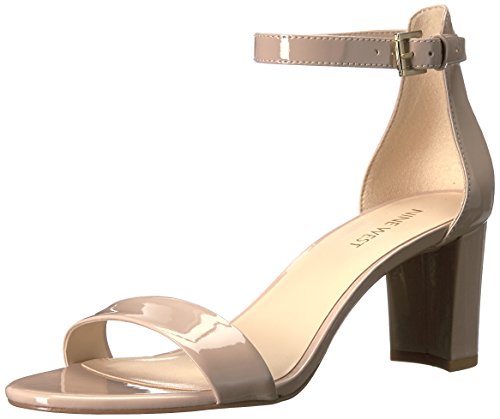 Nine West Women's Pruce Heeled Sandal, Natural Patent, 12