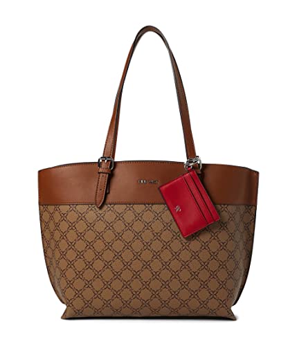 Nine West Doralia Tote Mocha Logo Multi One Size