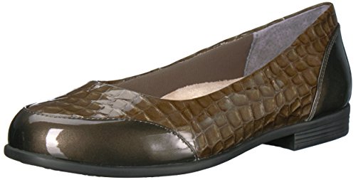 Trotters 100% Leather Arnello Ballet Flat, Grey Crocodile, 7.5 N US