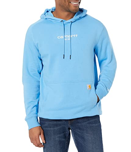 Carhartt Men's Force Relaxed Fit Lightweight Logo Sweatshirt, Azure Blue, S