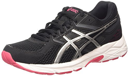 ASICS Women Gel Content 3 Running Shoe, Black/Silver/Azalea 9093, 6 US M