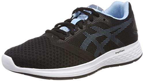 ASICS Womens Patriot 10 Lightweight Running Shoes, Black/Skylight, 8 US M