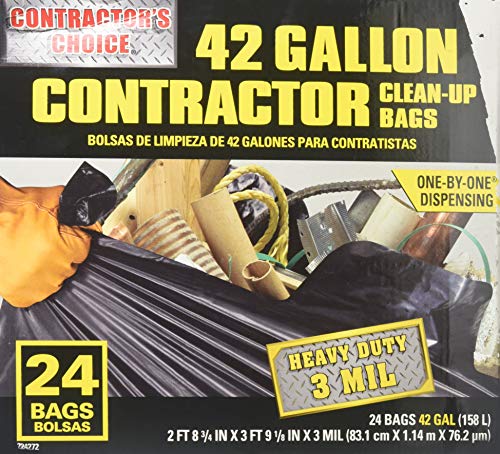 Contractor's Choice 24-Count 42-Gallon Outdoor Construction Trash Bags