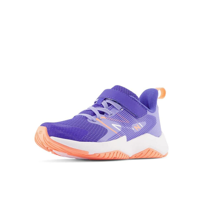 New Balance Kids' Rave V2 Hook and Loop Shoe, Aura/Purple/Light, 3 X-Wide Infant