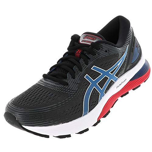 Asics Men's Gel-Nimbus 21 Running Shoes, Black/Electric Blue, 9 US M