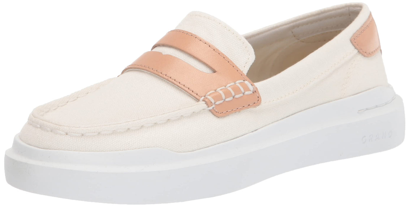 Cole Haan Women's Grandpro Rally Penny Loafer Sneaker, Ivory Canvas/Natural, 6