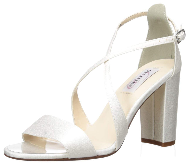 Dyeables Women's Micah Heeled Sandal, White, 8.5 M US