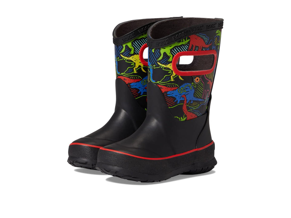 BOGS Rain Boot Neon Dino Black Multi Dino 10 Toddler M