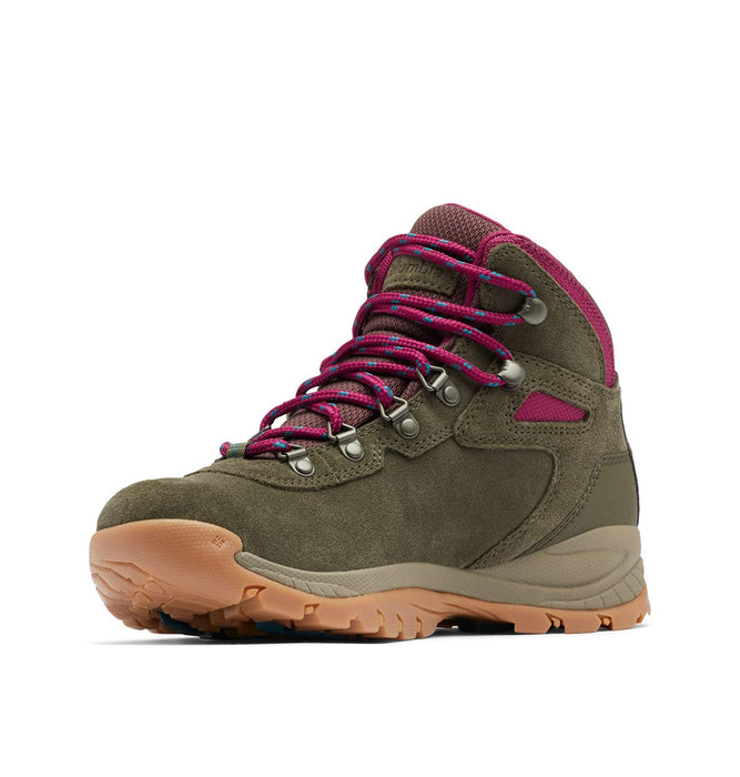 Columbia Women's Newton Ridge Plus Waterproof Amped, Peatmoss/Red Onion, 10